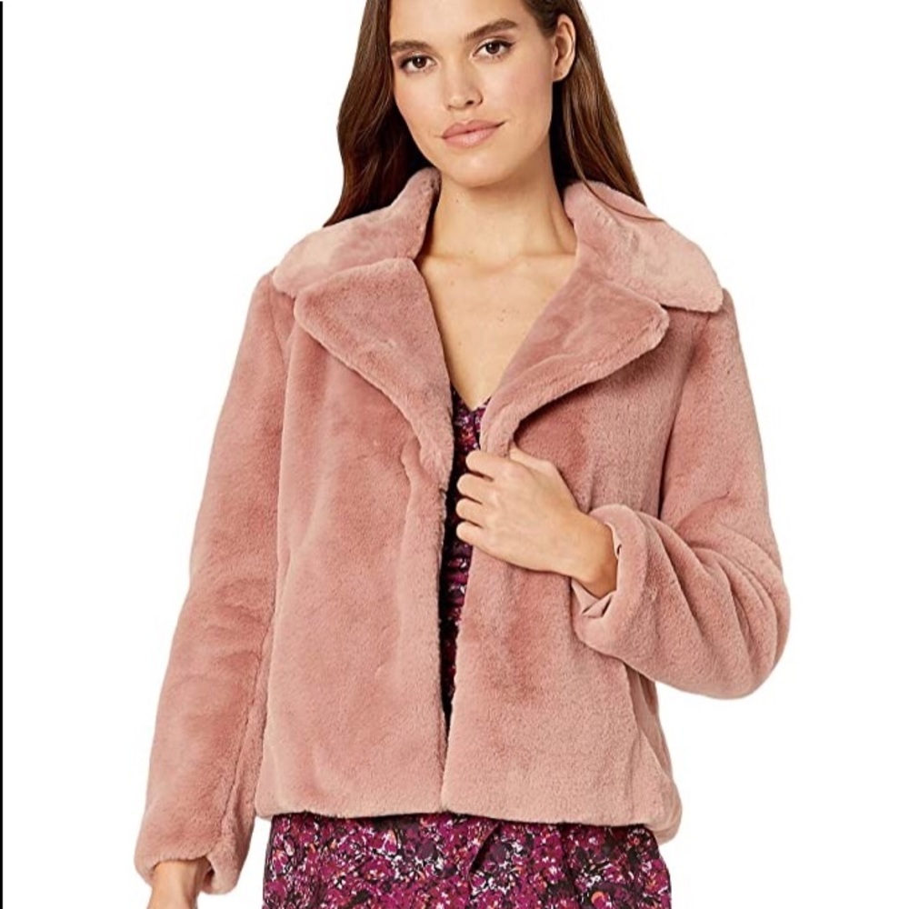 Faux Mink Wide Collar Jacket